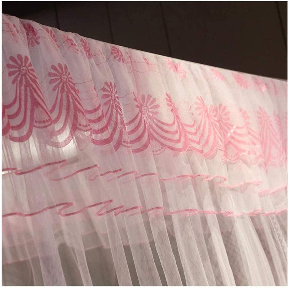 Four Corner Post Bed Canopy Mosquito Net Bed Mosquito Netting Mesh Canopy Bedding Net Romantic Lace Design with 3 Openings Great for Indoor Decorations-185 * 205 * 200CM