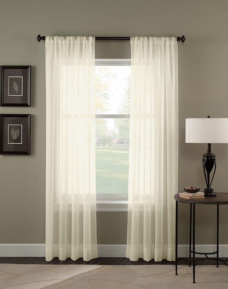 Empire Home Extra Long Window Sheer Curtain Panel - 54" Wide X 108" Long (Beige)