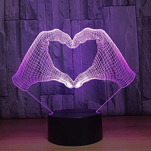 3D Love Night Light 7 Colors Changing USB Power Touch Switch Decor Lamp Optical Illusion Lamp LED Table Desk Lamp Children Kids Christmas Brithday Gift