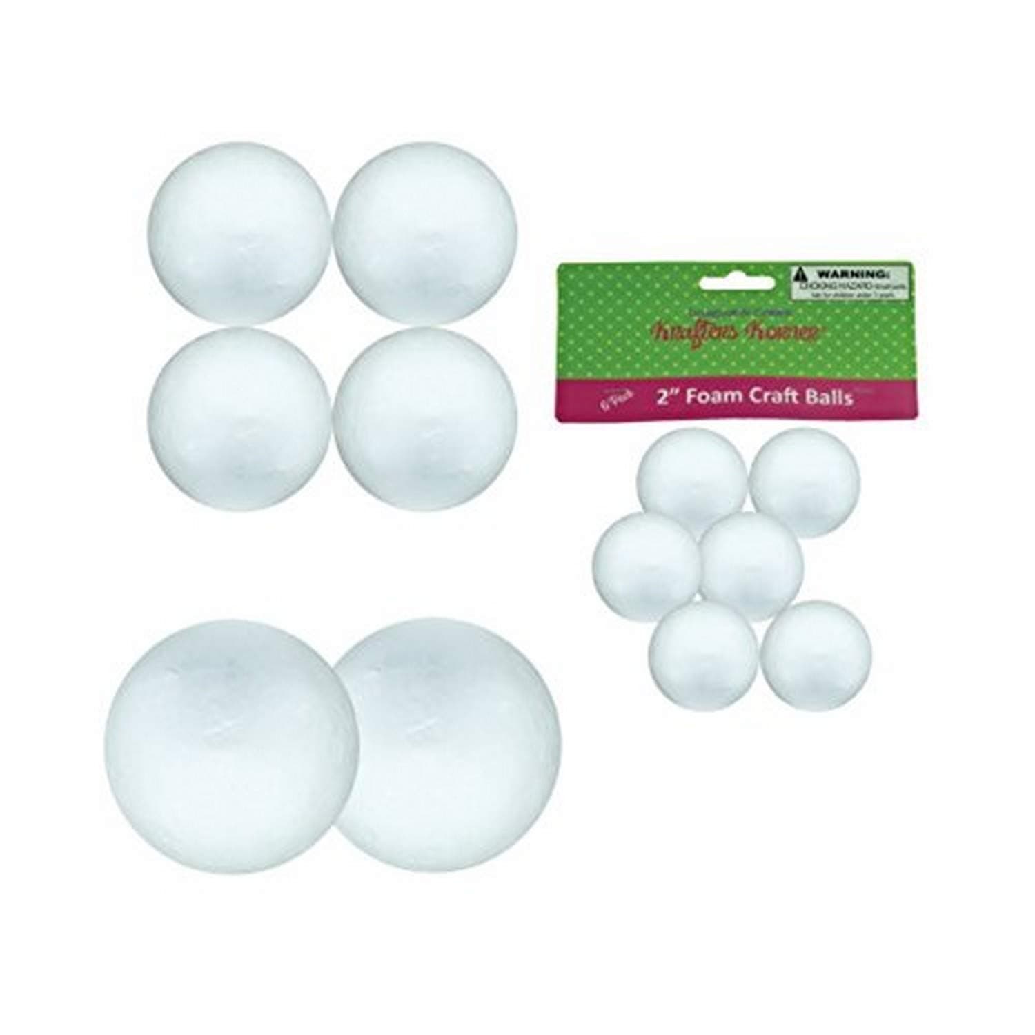 JT Crafts Large Foam Craft Balls-12 Pack