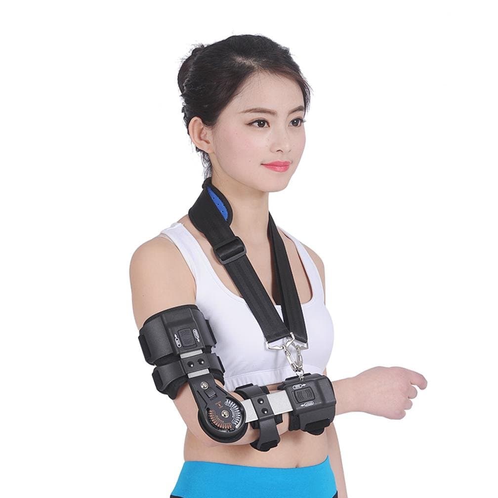 HRRH Medical Arm Fixation Adjustable Elbow Articulation Support Protector Arm Fracture Protector Limbs Elbow Joint Prosthesis Orthosis, left