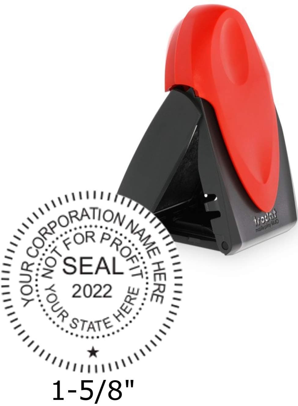 Corprate Seal Self Inking Pocket Stamp 1.6 x 1.6 Inches, Red, 1 Count (9440) (NFP)