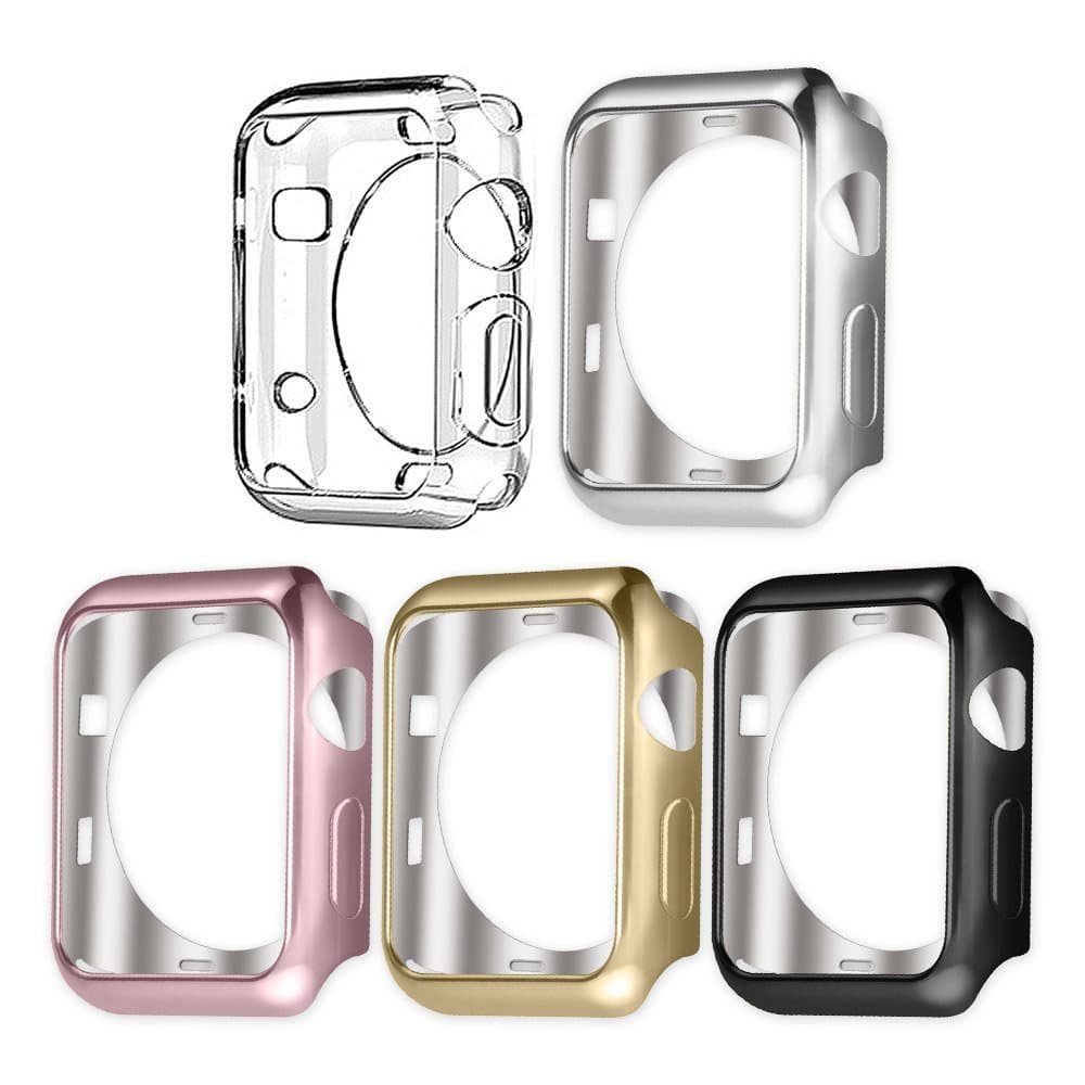 Heyroy Apple Watch Case,resistant Flexible Soft Cover, Ultra-thin Plated Tpu Protector Frame Cover Case for Apple Watch Series 2. (38MM, 5 Colors)