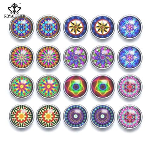 10pairs/lot 12mm Ginger Snap Button Multi Themes Mini Glass Snap Charms Mixed Pattern For 12mm Snap Bracelet Pendant Necklace Snap Jewelry (KZ0958e)