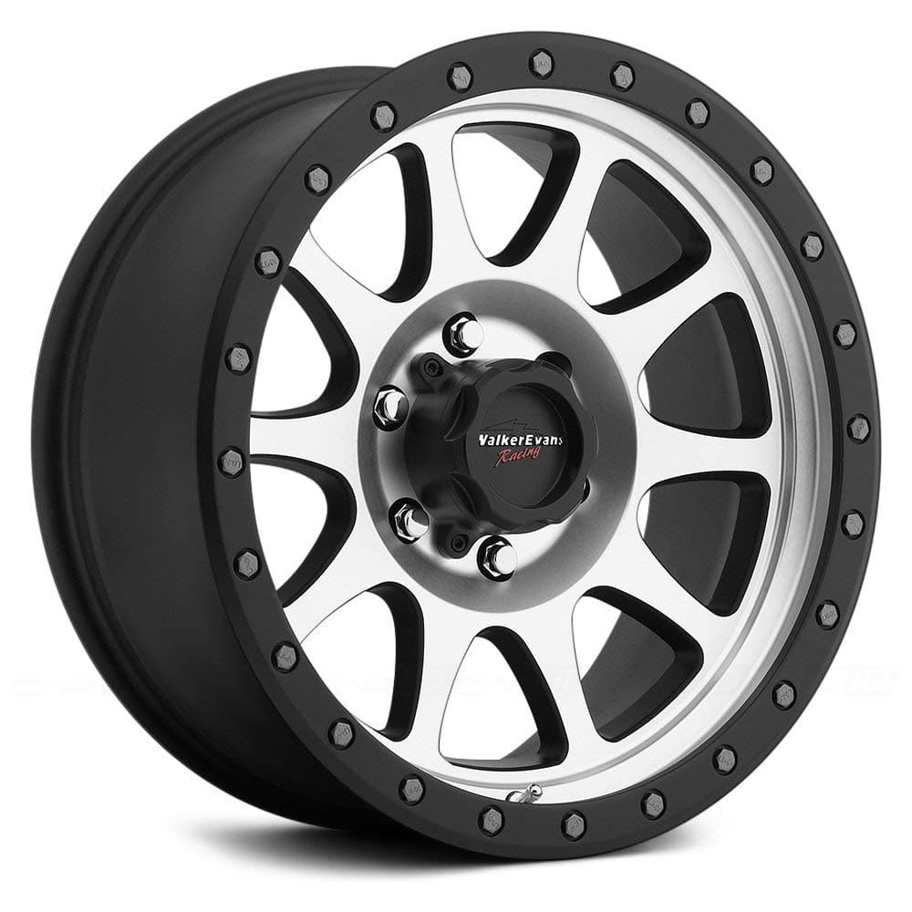 Walker Evans 504MB Legacy Satin Black with Diamond Cut Face Wheel with Painted Finish (17 x 8.5 inches /6 x 135 mm, 1 mm Offset)
