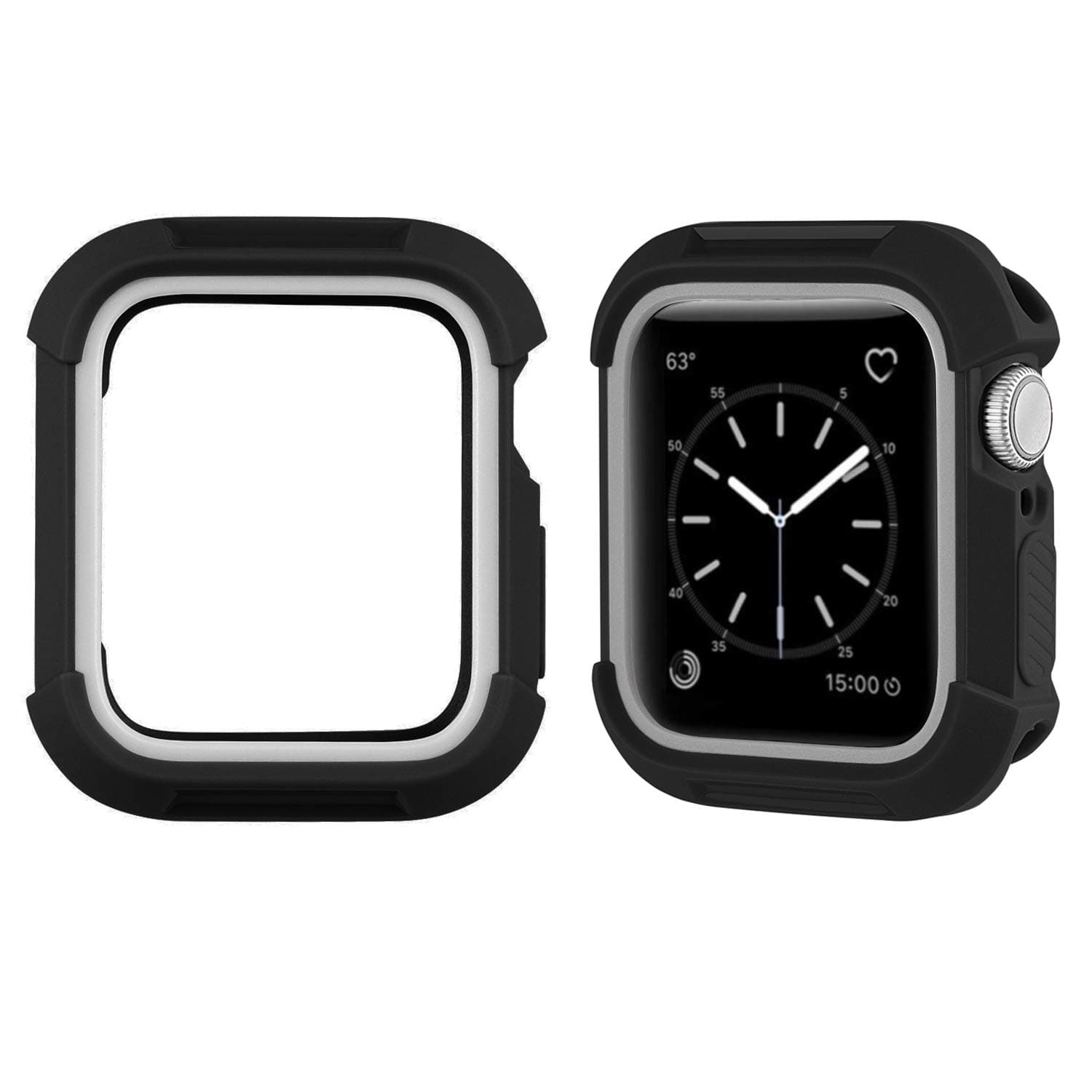 MAIRUI Compatible Apple Watch Case 42mm Protector Rugged Bumper Cover for Apple Watch Series 3/2/1, iWatch Sport, Edition, Nike+ (Black&Grey)