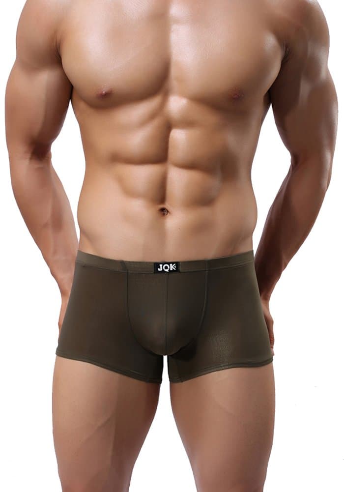 Louis Rouse Men's Solid Color Ice Silk Smooth Boxer-Briefs Black