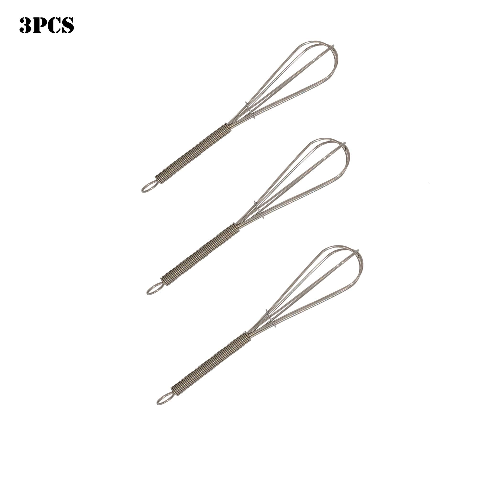 TBCGGEP Mini Whisks 5 inch 3Pcs Stainless Whisk, Hand Egg Mixer for Flour Cake Egg, Kitchen Cooking Baking Use Whisk