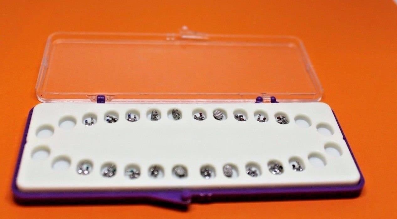 Mini-Twin Metal Brackets full case (20 brackets) MBT, ROTH .022 .018 SLOT Hooks on 3,4,5 (.022 MBT)