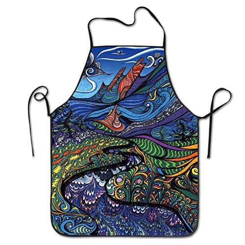 Multicolor Psychedelic Fish Tree Aprons Professional Bib Apron For Women Men Girl Kids Gifts Kitchen Decorations