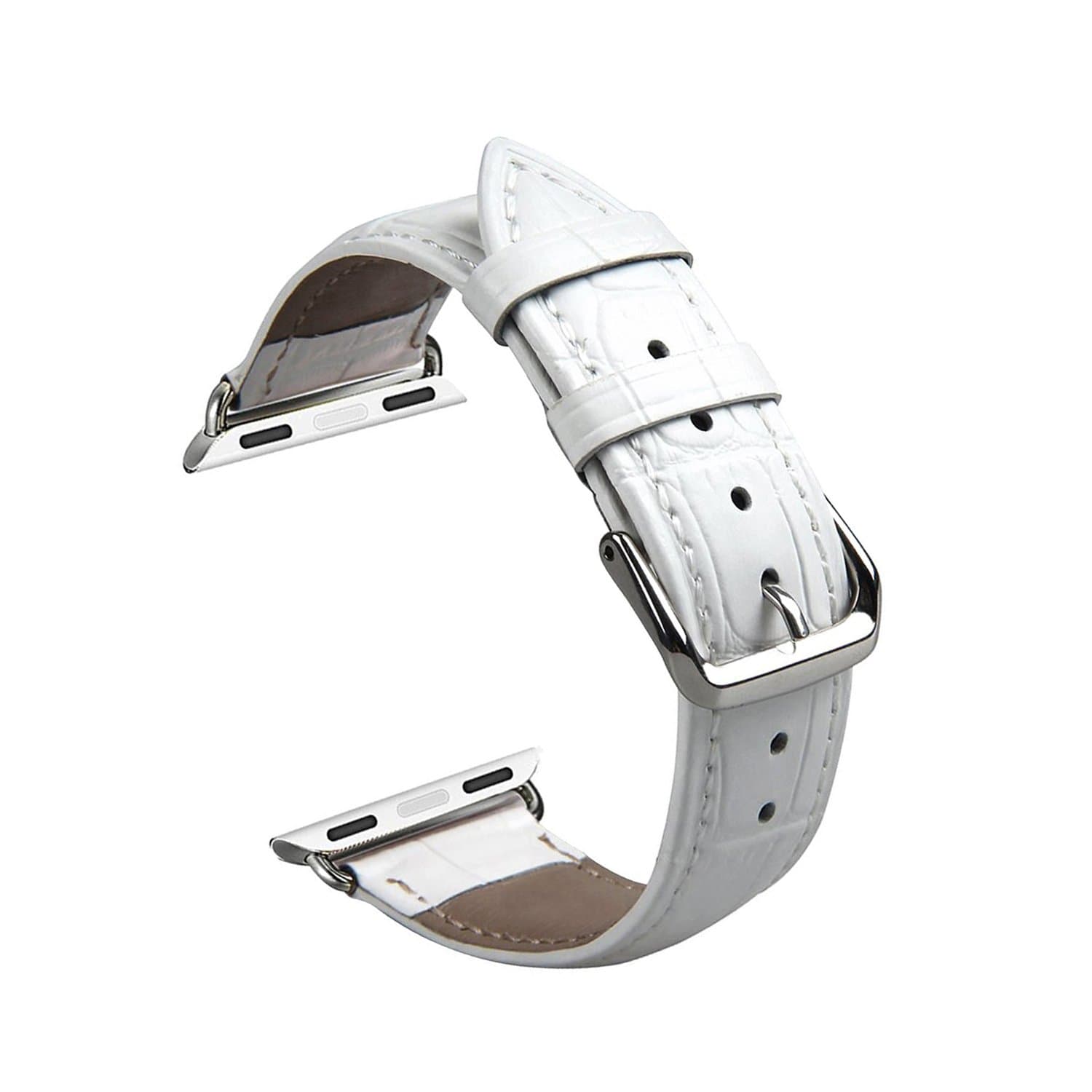 Yogem Apple Watch Band, Genuine Crocodile Pattern Leather Replacement Wrist Band for Apple Watch