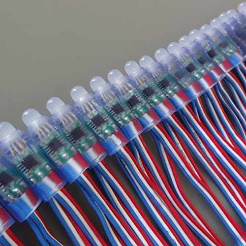 Alarmpore (TM) 500-Pack 500pcs WS2811 Round LED Pixel Digital Full Color Character String Matrix Screen Point Source Diffused 12mm RGB Light P6812V (12V Round)