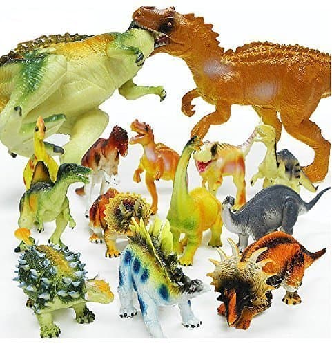 UDS 12 pieces Large Assorted Dinosaurs & Dinosaur Figure Toy 6"-7"Large Size 1 Dozen with 12-park