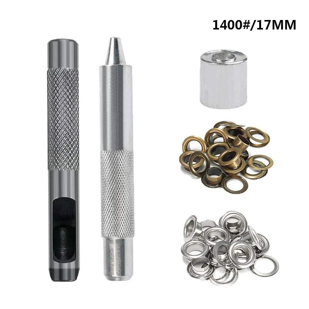 CCCYMM Eyelet Punch Die Tool Set +20 Sets Eyelet Leather Craft Clothing Grommet Banner,1400#-17mm