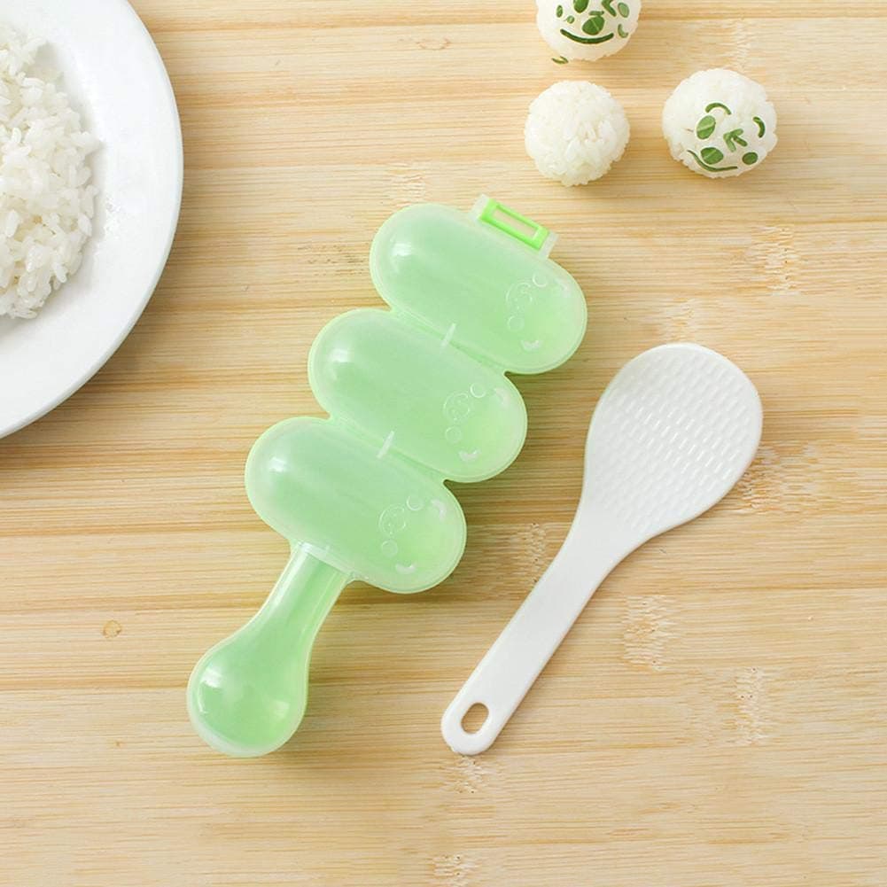 Small Rice Ball Mold Sets Pattern DIY Sushi Bento Nori Kitchen Rice Mould DIY Kitchen Tools with Nori Seaweed Punch Cutter for Home Party Kids Meal Make