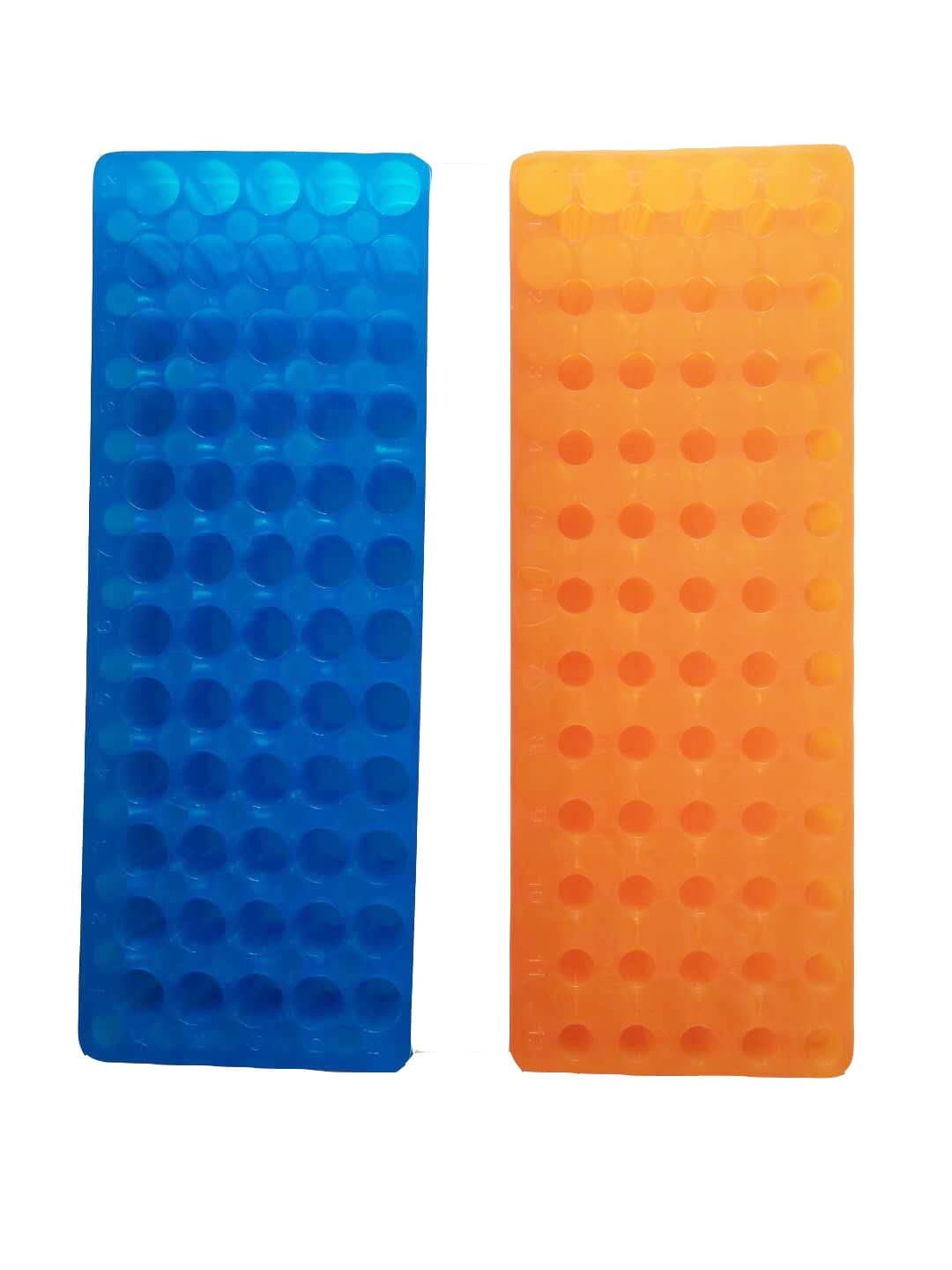 Orange/Blue Tube Rack Double Panel 60 Positions Polypropylene for Microcentrifuge Tubes 0.5/1.5ml (Pack of 2)