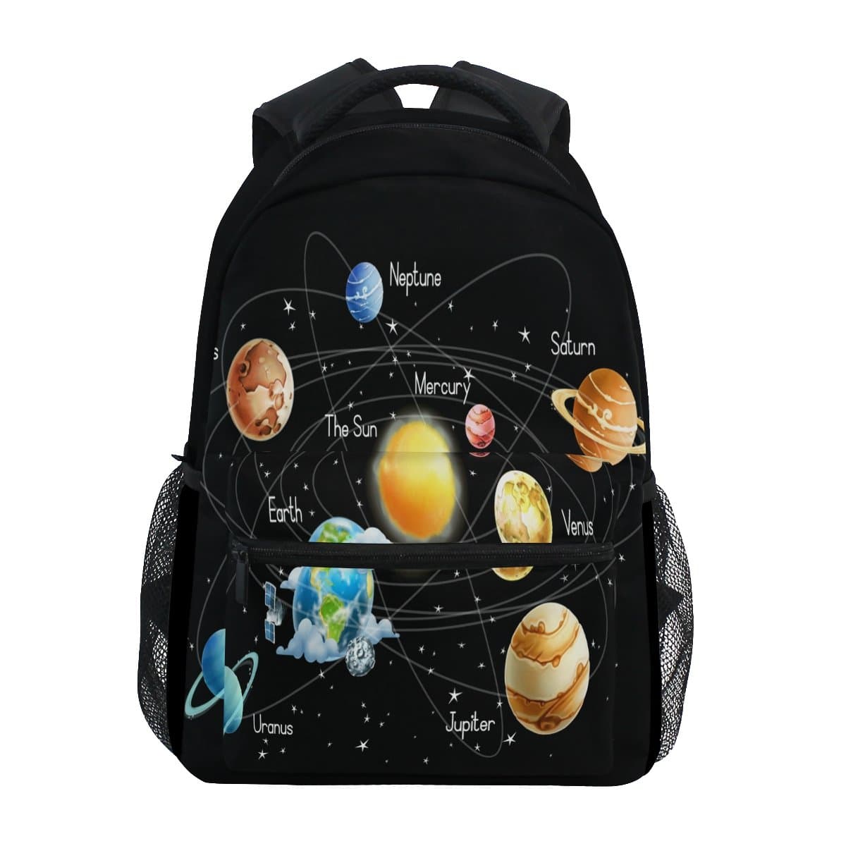 ShineSnow Solar System Galaxy Laptop Backpack, Planet Sun Moon Water Resistant College Students Travel Computer Notebooks Backpack for Men Women