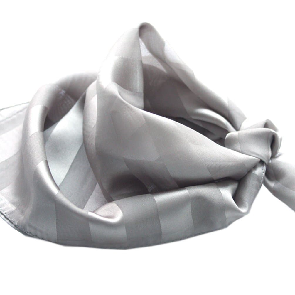 Kkusebo Women's Mini Square Satin Stripe Scarf