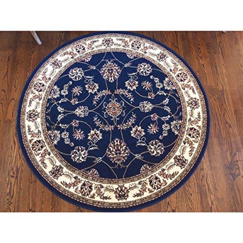 Amalfi Flora Navy Area Rug (8' Round)