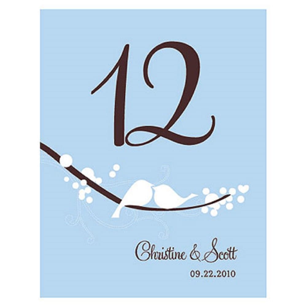 Love Bird Table Number - Numbers 1-12 - Winter