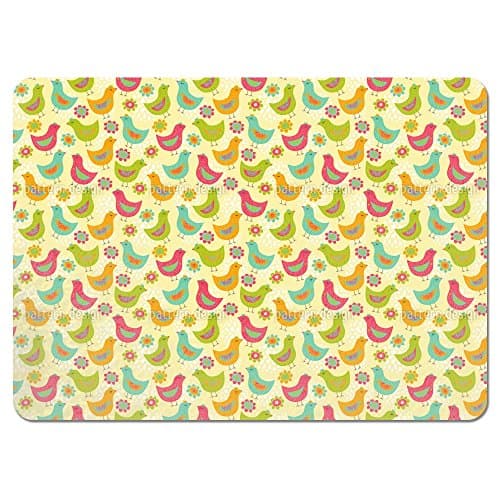 Placemat Unique Custom Printed Placemats - Washable Woven Fabric Decorative Table Mat - For Kitchen Table, Dining Table - Design: The Happy Chicken