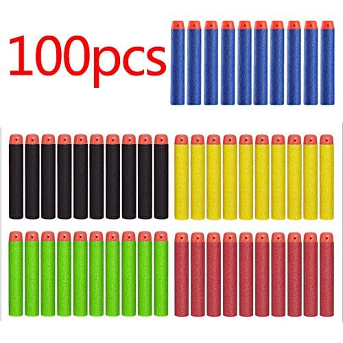 Ranphykx Refill Darts 100pcs Refill Bullet 2.84in/7.2cm Fluorescence, Grow in the Dark Safe Round Head and Air Hole Universal Standard for Nerf N-strike Elite Series Blasters Kid Toy Gun