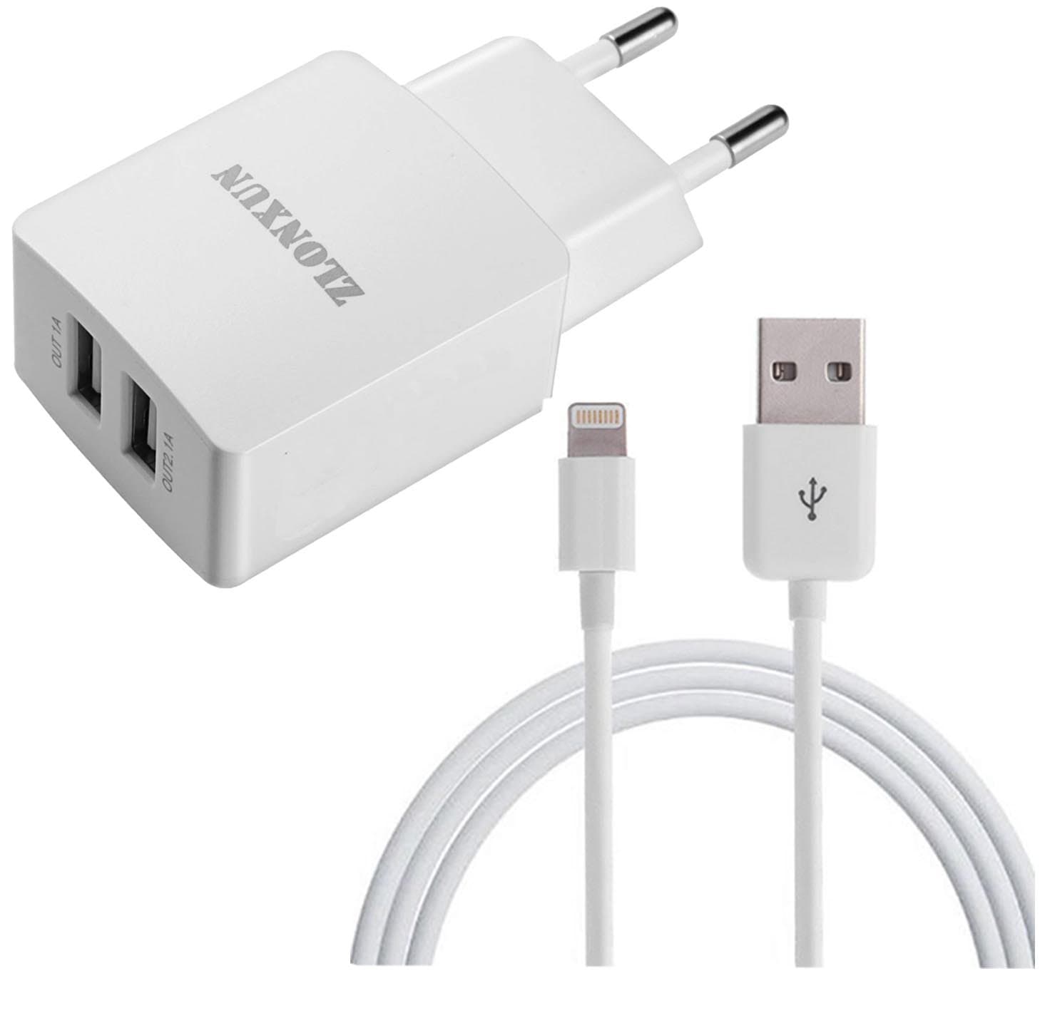 ZLONXUN Charger with USB Cable for iPhone 8/8 Plus/7/7plus/6/6S/6 Plus/6S Plus/ X/XS/XR/5C/5S,iPad,iPod