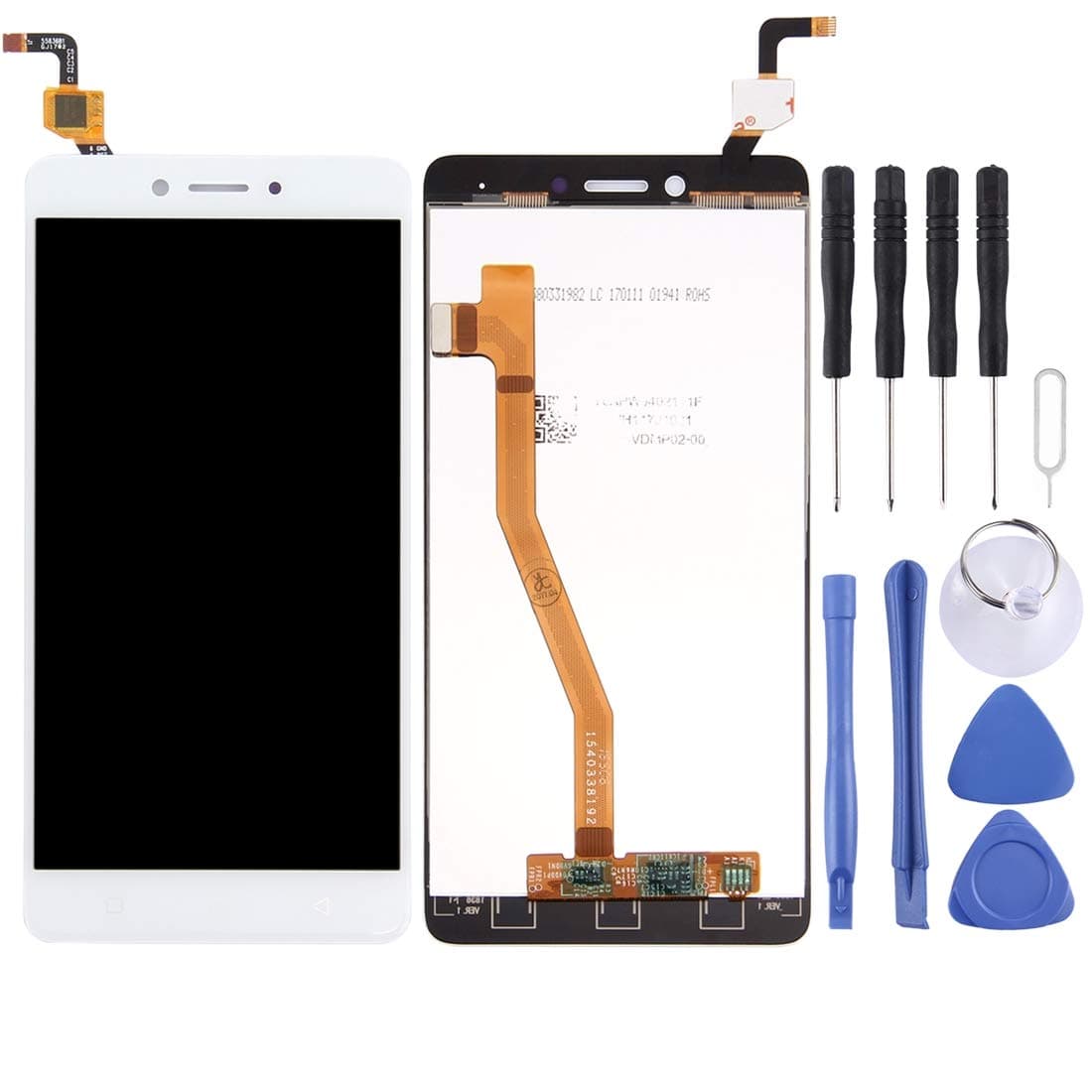 Mobile Phone Screen LCD Screen and Digitizer Full Assembly for Lenovo K6 Note(Black) (Color : White)