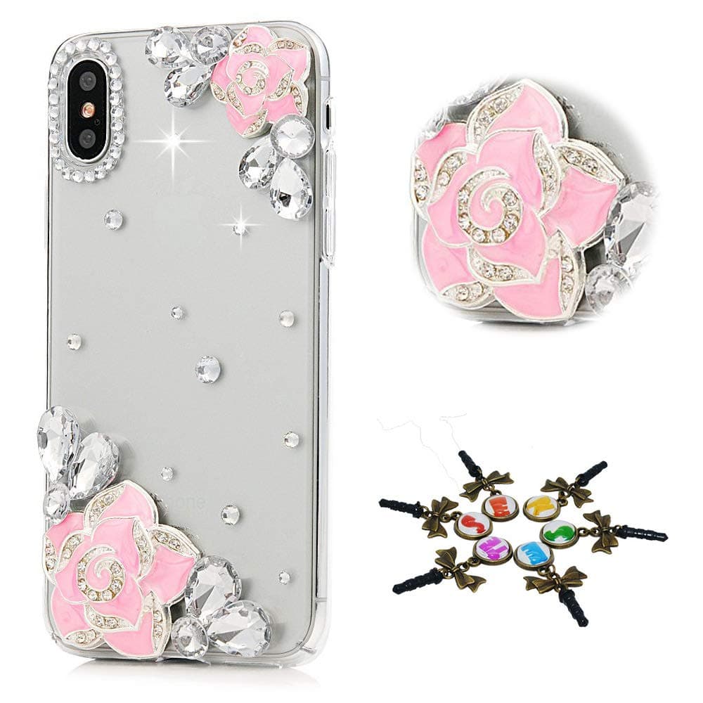 STENES Bling Case Compatible with Huawei P30 Pro - STYLISH - 3D Handmade Flowers Floral Design Protective Cover Compatible with Huawei P30 Pro 6.5 Inch 2019 - Pink