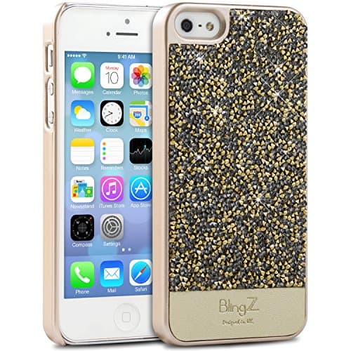 iPhone SE Case, iPhone 5 5S Case, TheBlingZ.® 3D Swarovski Elements Sparkle Diamond Crystal Bling Bling Case Cover for iPhone SE 5 5S - Gold