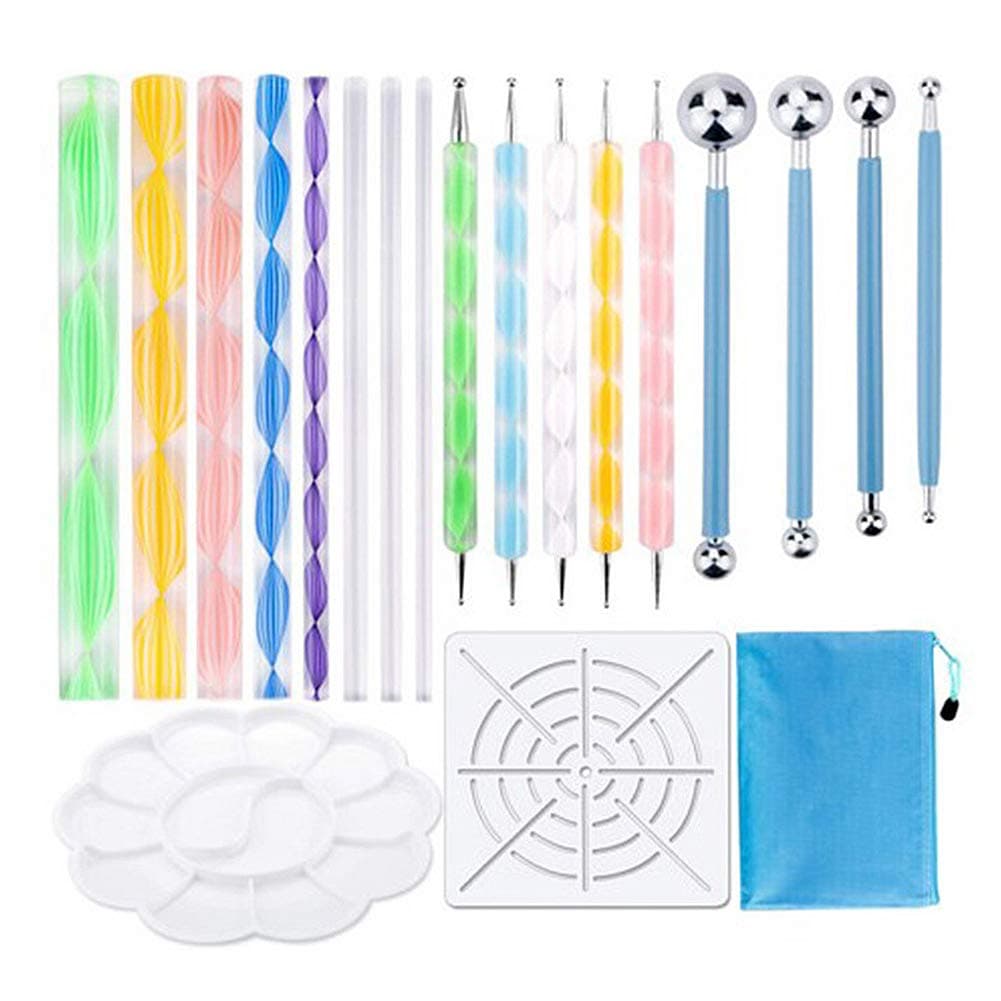 TYUHDF Clay Tool Set 19pcs Pottery Ceramics Modeling Carving Reusable DIY Crafts Indentation Ball Pen Hobby Plastic Palette Combination Kit Acrylic Rods Painting Accessories