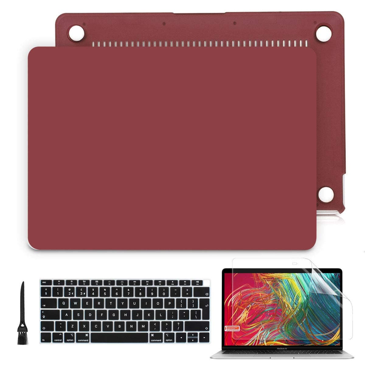Batianda Hard Shell Case Cover for New MacBook Air 13 Case 2020 2018 2019 Rlease Ultra Thin Matte Frosted Laptop Protective Cover (Model:A2179 / A1932),Wind Red