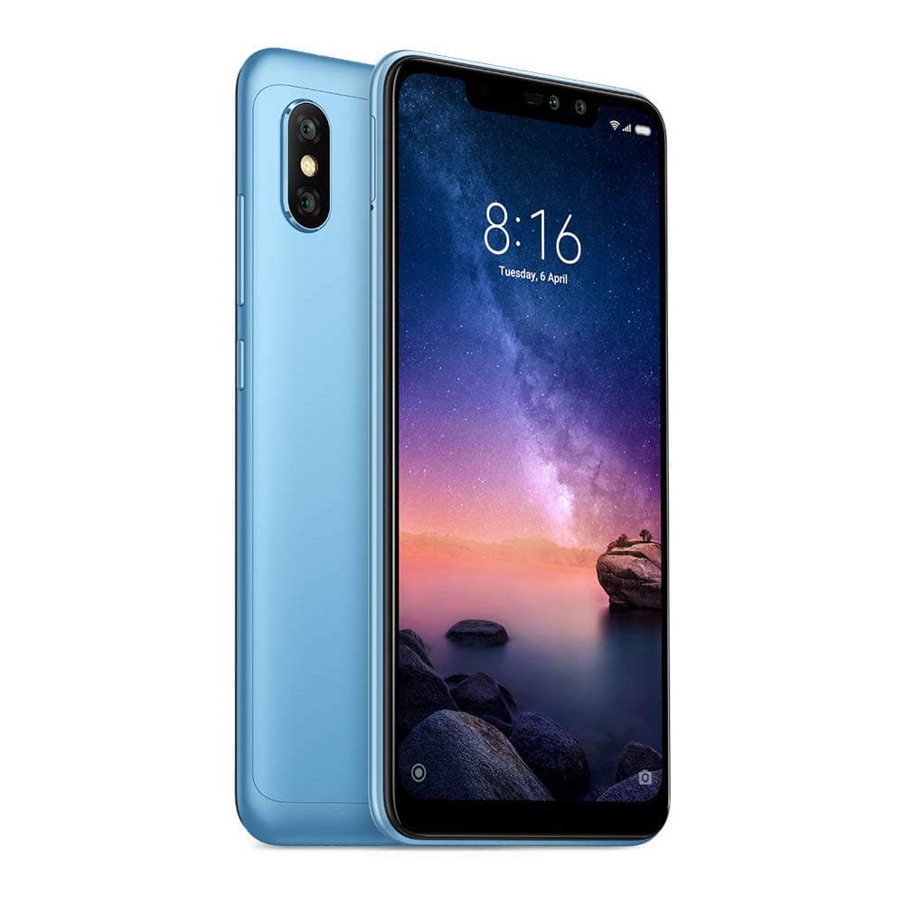 Xiaomi Redmi Note 6 Pro Smartphones 5.84” Notched Screen Display 3GB RAM+ 32GB ROM, Dual SIM + MicroSD Card Slot (Blue)