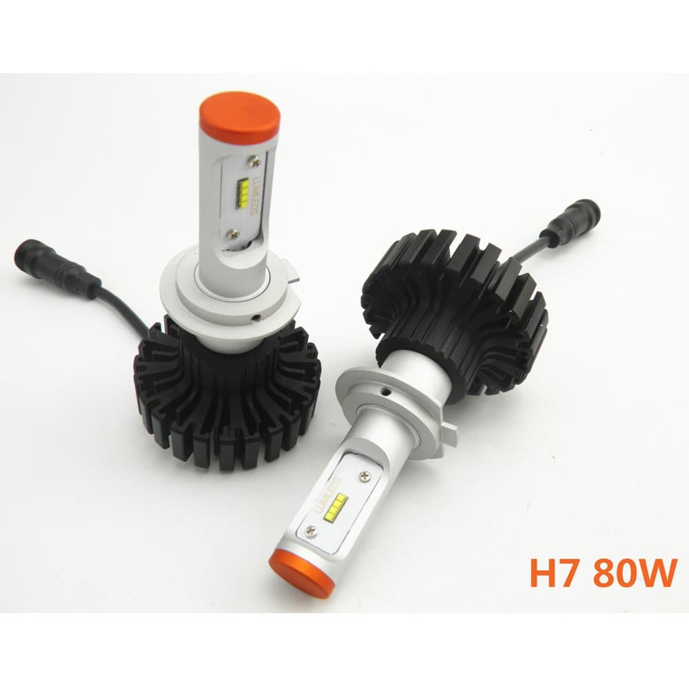 Auto Led Headlight Bulbs 6000lm H7 80W 6000K Cool white phillips--(One set)