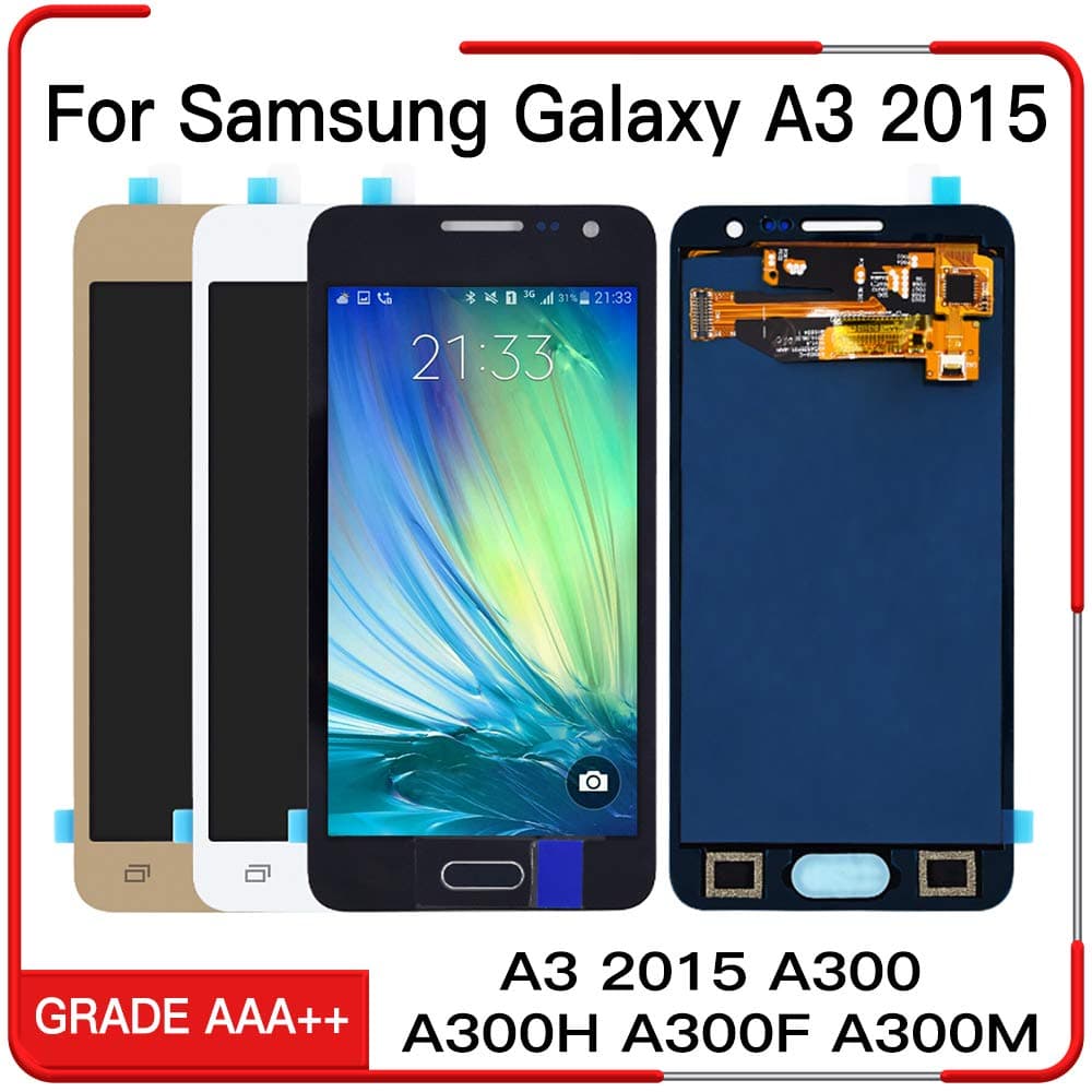 for Samsung Galaxy A3 Screen Replacement 2015 A300 A300H A300F A300M Phone LCD Display Touch Screen Digitizer (White)