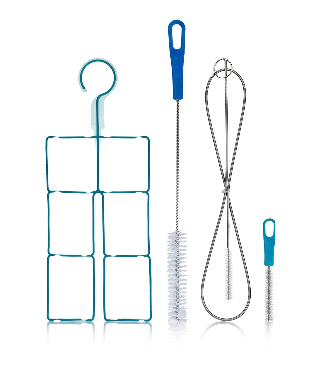 Camden Gear Hydration Bladder Cleaning Kit. Universal Fit for All Bladders, 4 in 1 Cleaner Set, Long Brush for Tube, Small Brush for Bite Valve Hose, Big Brush for Bladder & Collapsible Hanger