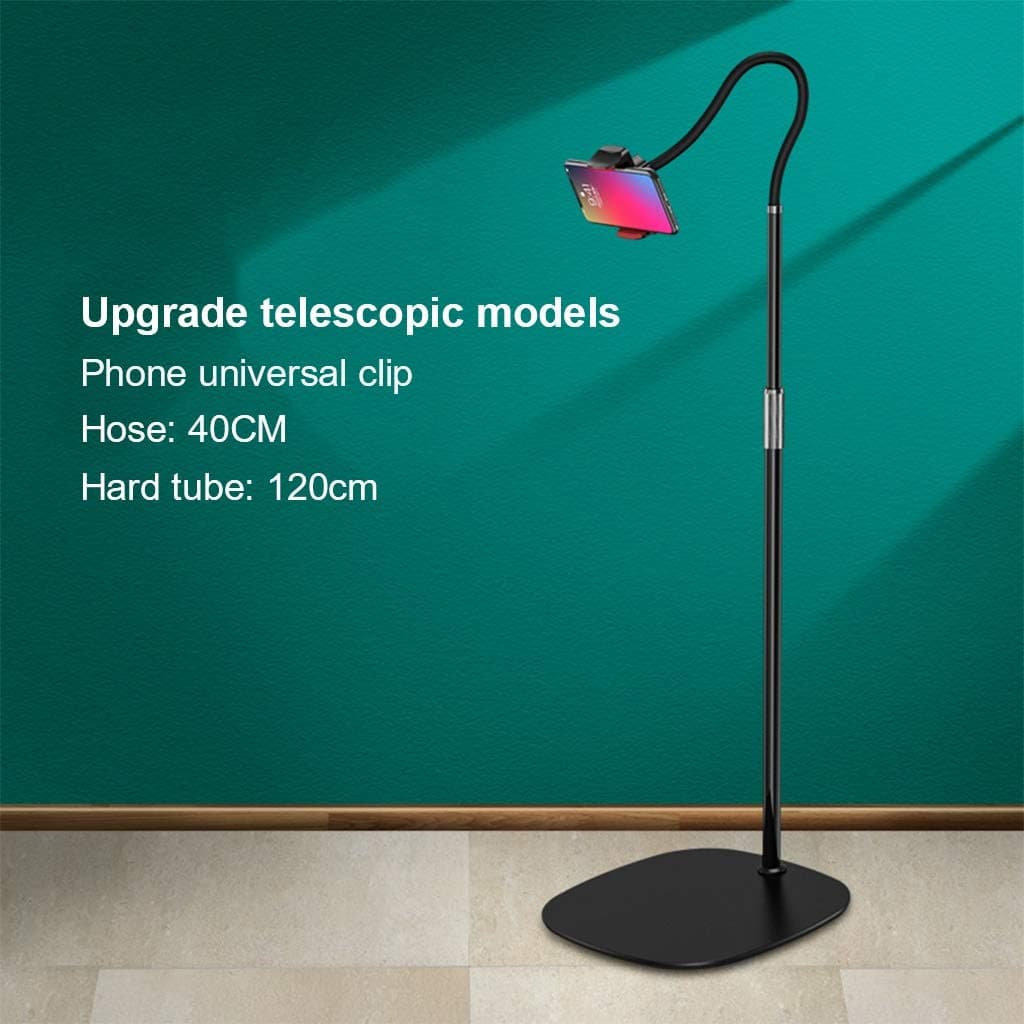 OFFA Tablet Stand Cell Phone Stand With Flexible Height Is Easily Adjusted And The Gooseneck And Stable Base Adjustable 360 Degree Rotating Floor Stand Phone For Within 3.5-11 Inch (White)