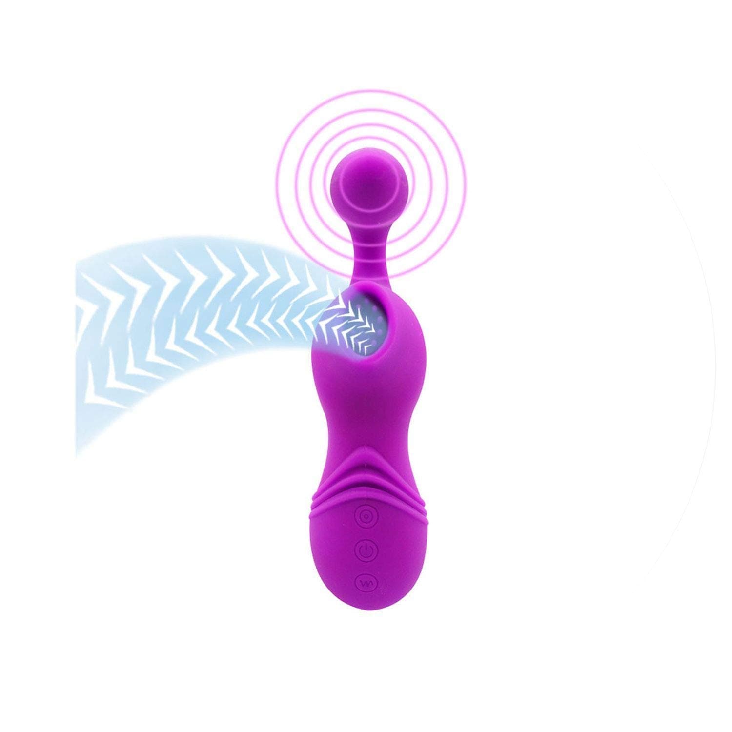 Women Mini 12 Function Vibration Suction Silicone G Spot Rechargeable Waterproof Nipple Oral Funny Toys Women,Purple,Ergonomic 20