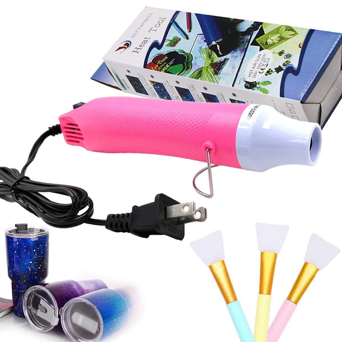 Bubble Buster Tool for Making Epoxy Glitter Tumblers, Specially-Made Heat Gun for DIY Acrylic Resin Cups Tumblers to Remove Air Bubbles(Pink)