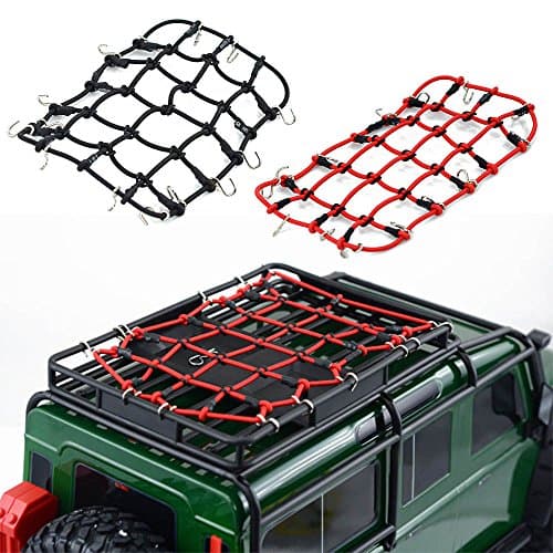 Zlimio Elastic Luggage Net,1/10 RC Remote Control Crawler Truck Car Roof Rack,7.5"x4.3"Cargo Net featuring 13 Adjustable Hooks