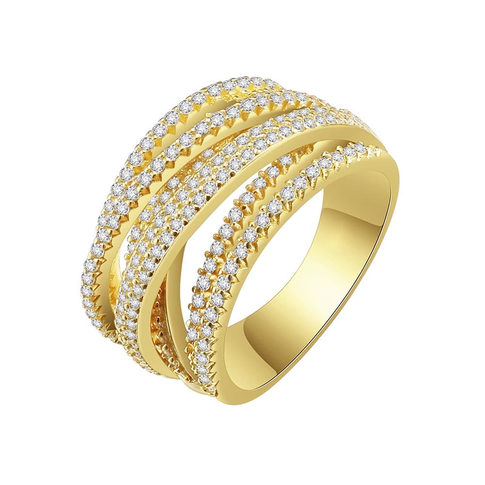 Lavencious Impression Twist Rings Wedding Party Statement Micro Pave CZ Cocktails Size 5-12