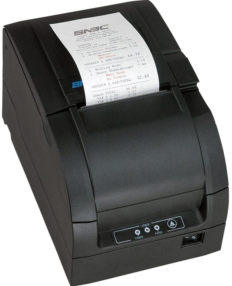 SNBC 132083 Model BTP-M300D Impact Receipt Printer with USB and Serial Interface, Black, Fast 4.7 Lines per Second Print Speed, Drop and Print Paper Loading, Stores and Prints Logo Images