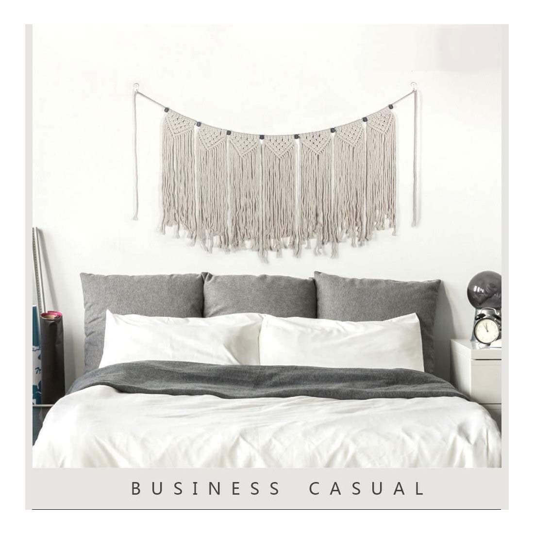 MoreShow Macrame Wall Hanging Triangle Shape Tapestry Hand Woven Pendant Decoration House Ceremony Living Room Home Furnishing Accessories-Boho Wall Decor(15.8”L X 35.5”W)