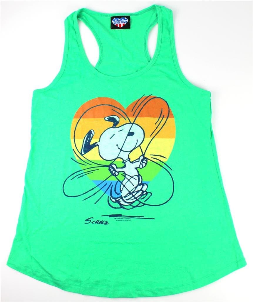 Snoopy Jump Rope Juniors Tank Top Large