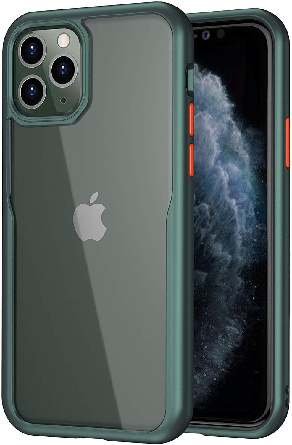 Enflamo Transparent Clear Shock Proof Bumper Back Cover Case for iPhone (iPhone 11 Pro 5.8 Inch, Midnight Green)