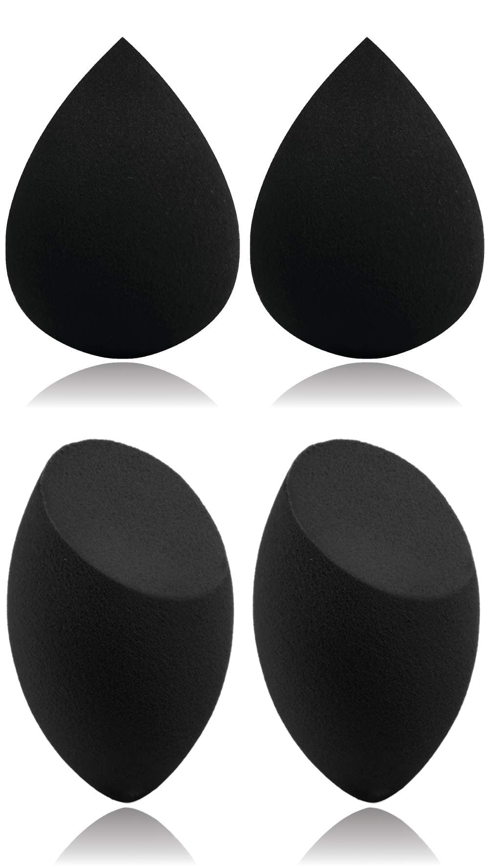 4 Pcs Makeup Sponge Set Blender Beauty Foundation Blending Sponge - Soft Latex Free Vegan Sponges - Blending, Highlighting, Contouring - Flawless Coverage
