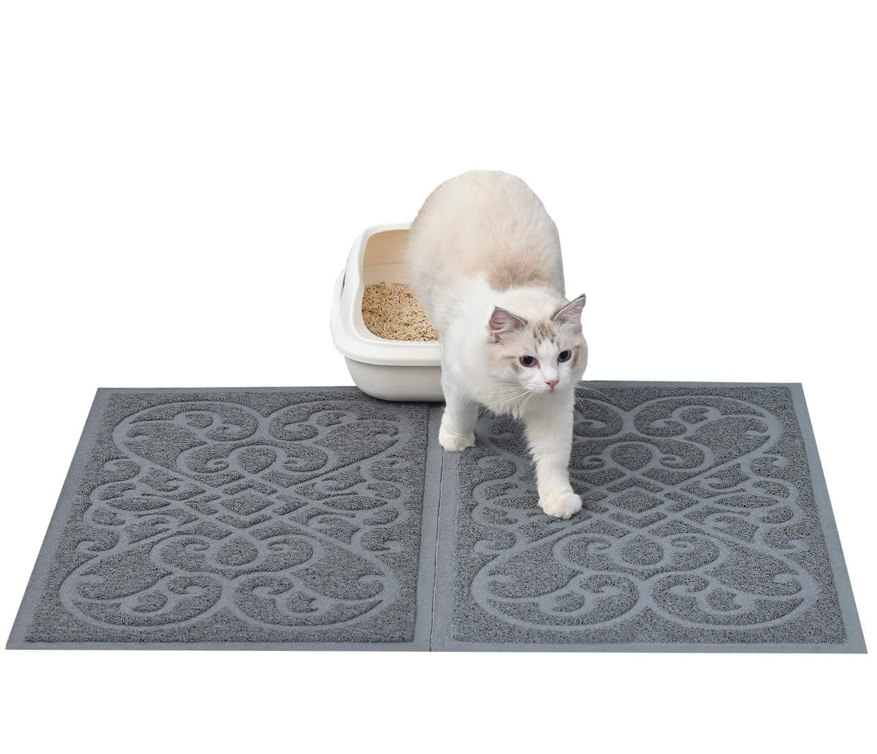 PetLike Cat Litter Mat, Thick Litter Trapping Mat, Durable Litter Box Mat Waterproof, Indoor Mat Washable Mats with Non-Slip Backing, Soft on Kitty Paws and Easy to Clean, Phthalate Free