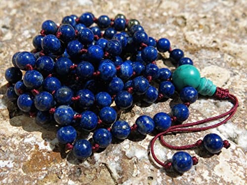 Lapis Lazuli, Pyrite and Turquoise Mala beads