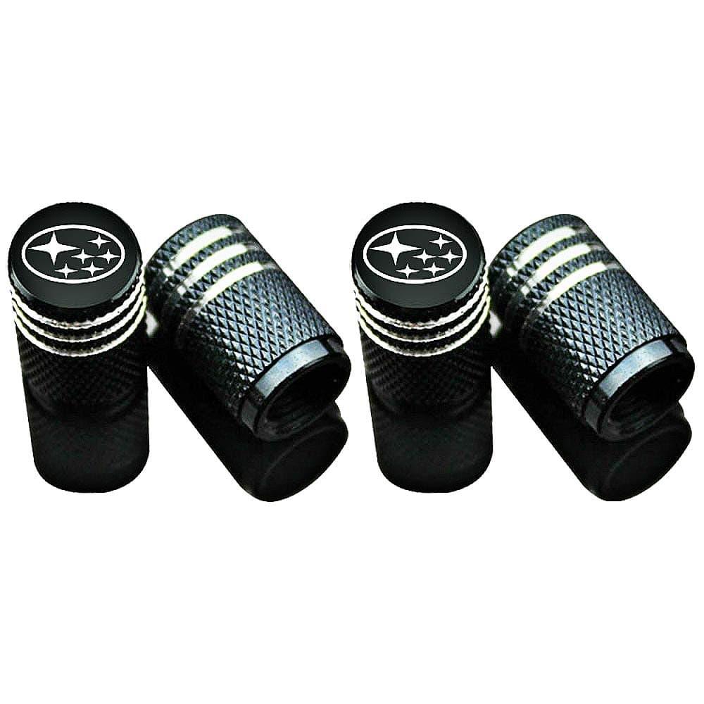 EVPRO Valve Stem Caps for Car Tire Decorative 4 Pack Black Fit Subaru Accessories