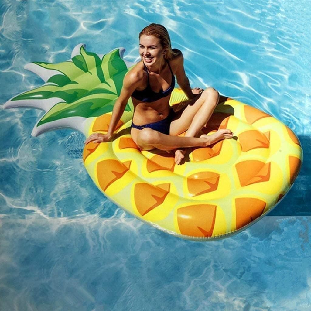 Jjek Giant Floating Raft Fun Swimming Pool Float, Big Pineapple Flowerpot Beach Vacation Water Toy, Summer Pool Raft Lounger for Adults & Kids